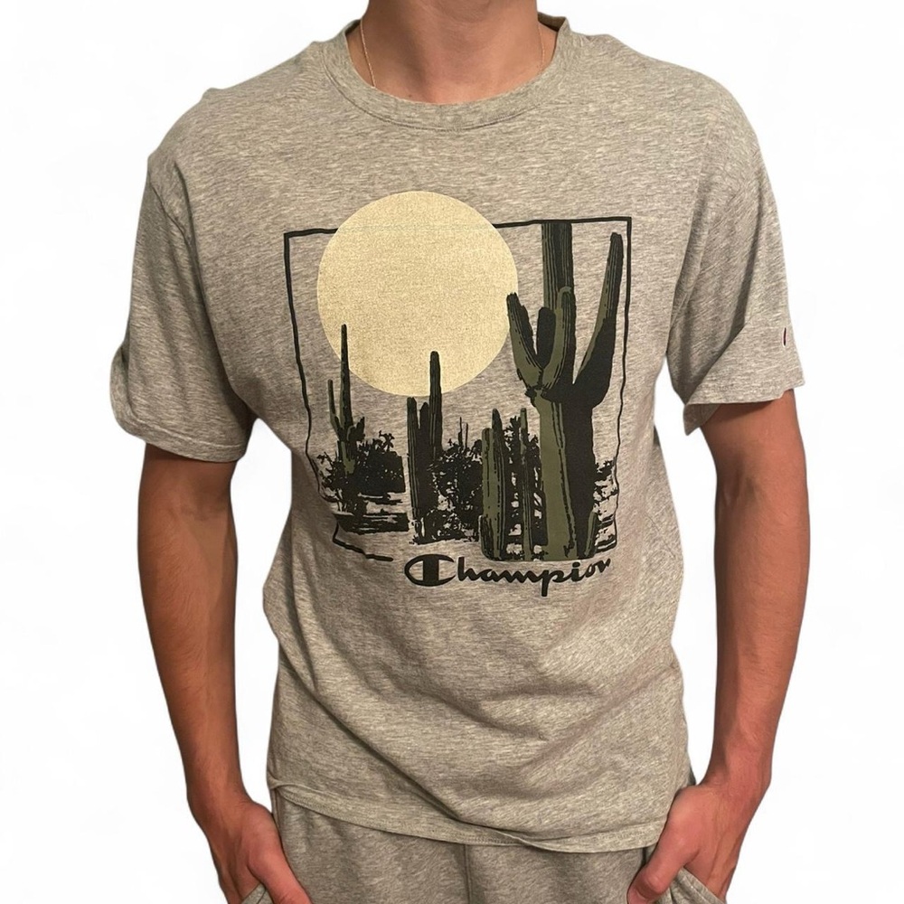 Champion Heather Gray Desert Cactus T-Shirt